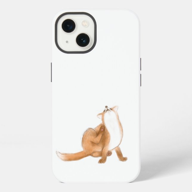 Coque iPhone Scratching fox (Verso)