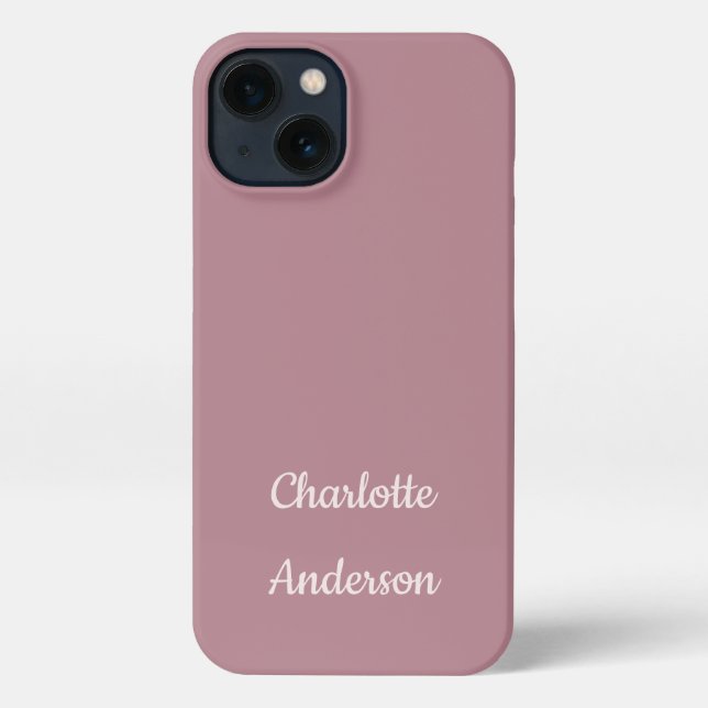 Coque iPhone Script de nom personnalisé Dusty Pink (Verso)