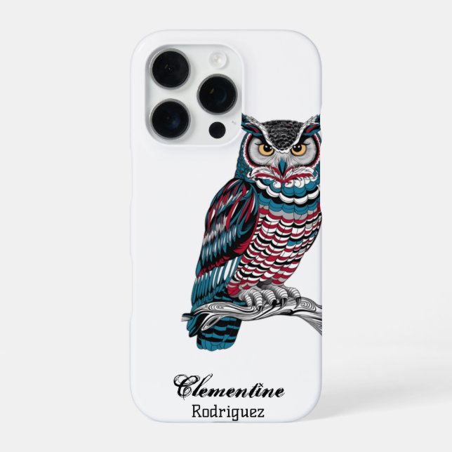 Coque iPhone Sculpture de hibou en bois complexe (Verso)