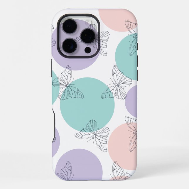 Coque iPhone Seamless Butterfly Wallpaper in Pastel (Verso)