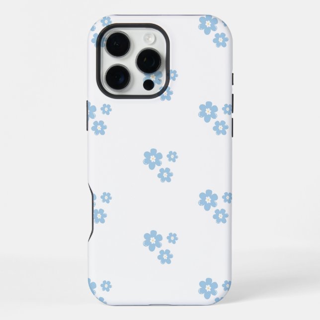 Coque iPhone Seamless Floral Pattern with Small Blue Flowers (Verso)