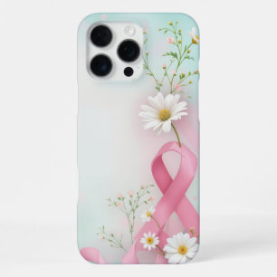 Coque iPhone 16 Pro Max Sensibilisation au cancer du sein Rubans et margue