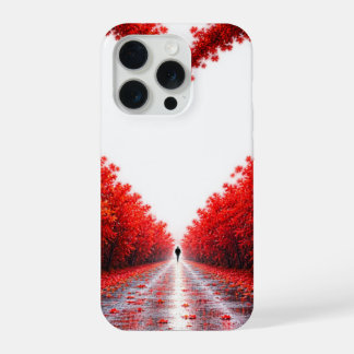 Sentier forestier en forme de cœur rouge – Concept