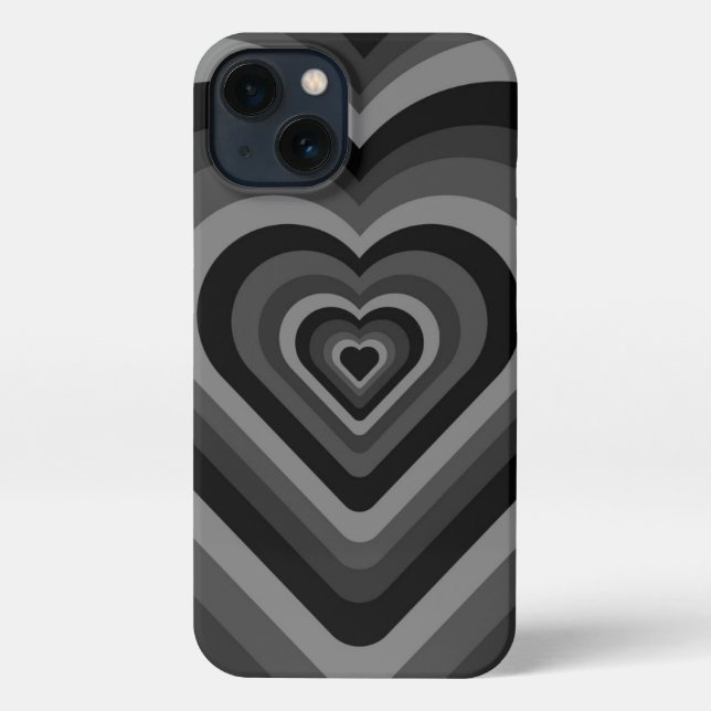 Coque iPhone Shades of Black Hears Phone (Verso)