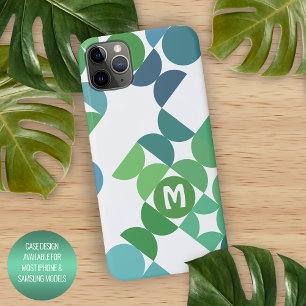Coque iPhone 12 Shamrock bleu Turquoise personnalisé Motif d'art r