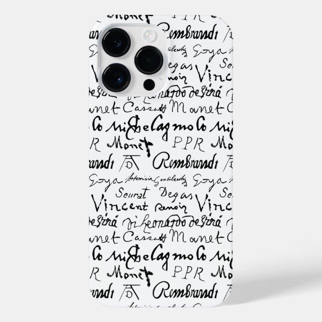 Coque iPhone Signatures d'artistes célèbres Motif (Verso)