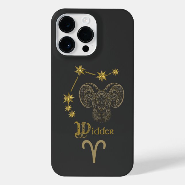 Coque iPhone Signe astrologique Bélier - Or (Verso)