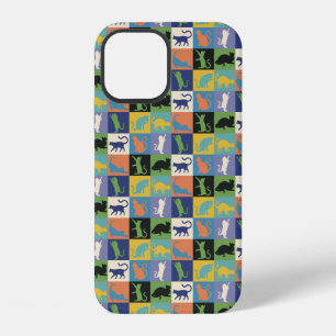 Coque iPhone 12 Silhouettes de chats colorés cool en Carré de cour