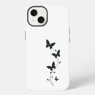Etui iPhone 13 Simple black butterflies