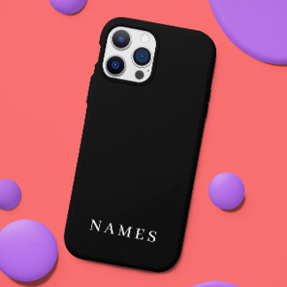 Coque iPhone 11Pro Max Simple Black Custom Ajouter Votre Nom Élégant