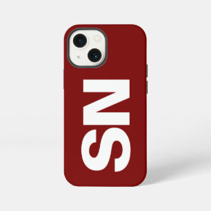 Etui iPhone 13 Mini Simple Élégant Moderne Nom Minimal Rouge Cerise