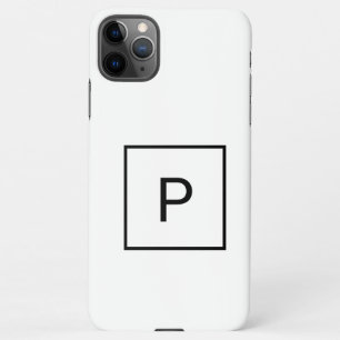 Coque iPhone 11Pro Max SIMPLE MONOGRAMME BLANC NOIR PERSONNALISÉ Ca