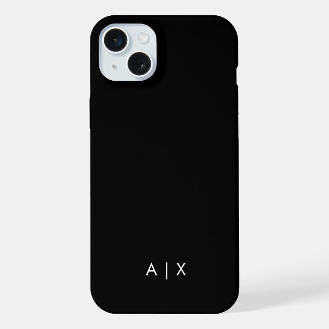 Coque iPhone Simple monogramme de nom de couple (Verso)
