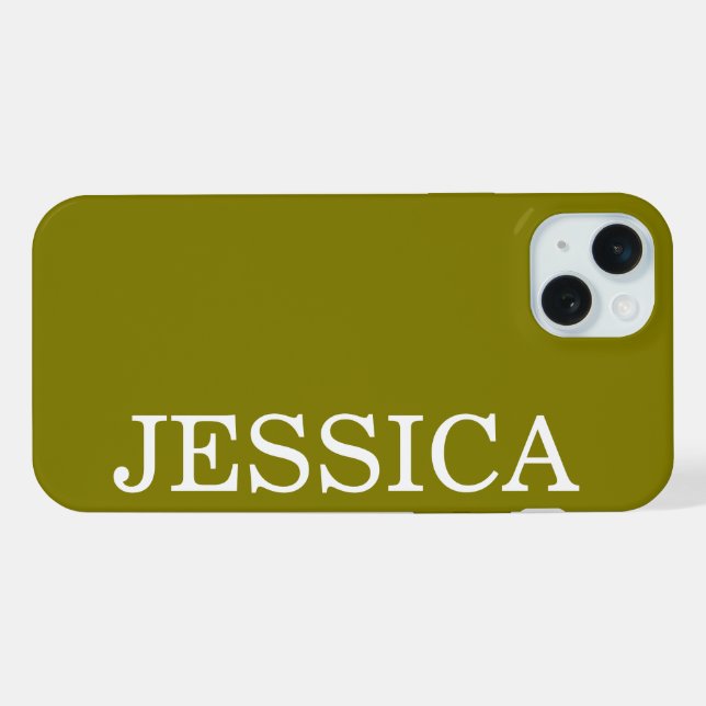 COQUE iPhone SIMPLE STYLISH CUSTOMIZED NAME MODERN OLIVE (Verso Horizontal)