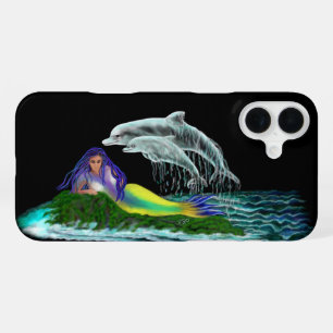 Coque iPhone 16 Plus Sirène avec dauphins