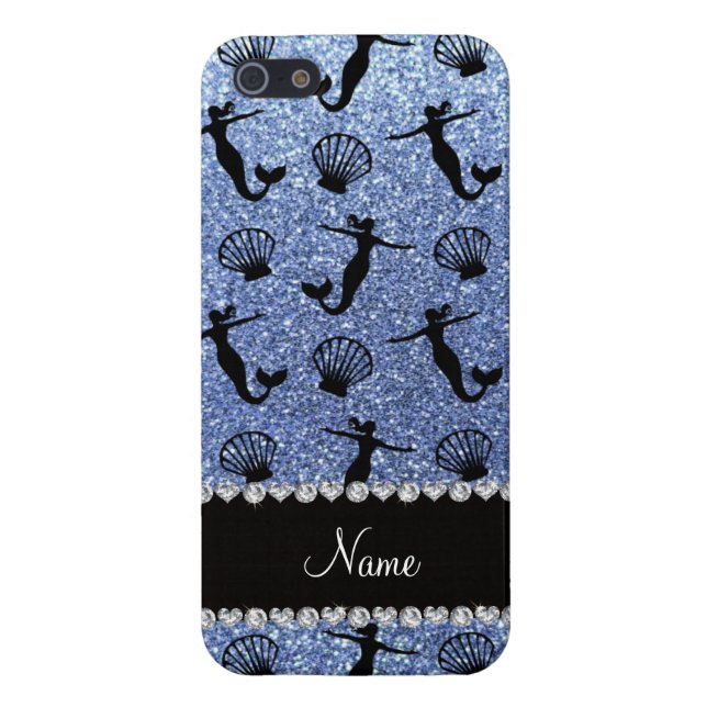 Coque iPhone Sirènes bleu-clair nommées personnalisées de (Dos)