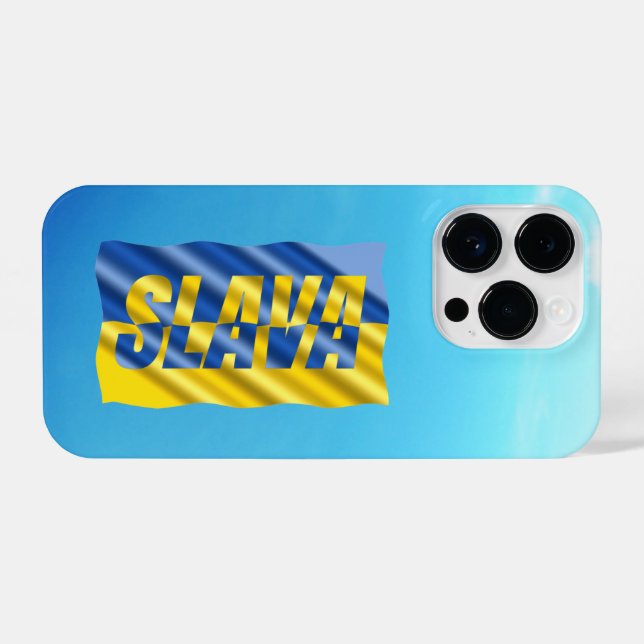 Coque iPhone Slava Ukraine Slava Ukraine Gloire à l'Ukraine (Verso Horizontal)