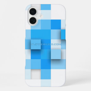 Coque iPhone 16 Plus SlipperyJoe's carré artwork mosaïque moderne trois