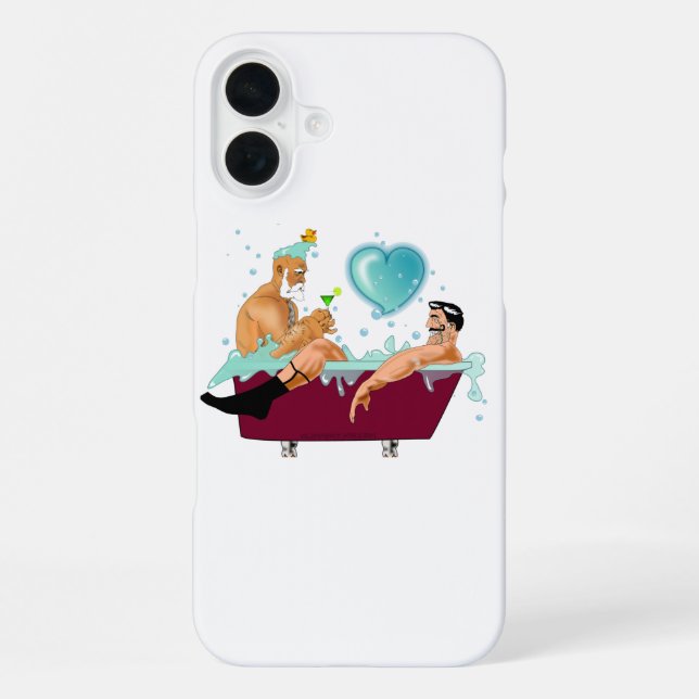 Coque iPhone SlipperyJoe's deux gays hommes aiment la baignoire (Verso)