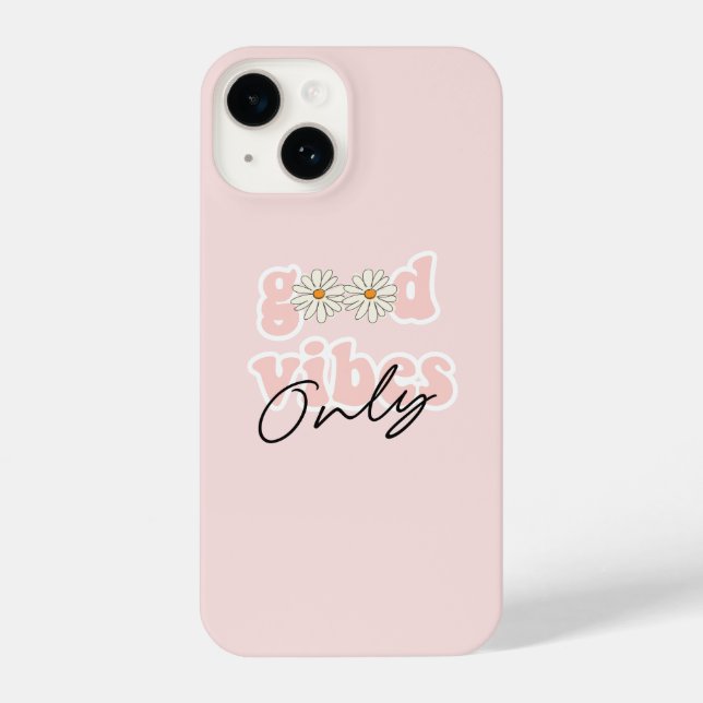 Coque iPhone Slogan hippie des années 70 de Good Vibes (Verso)