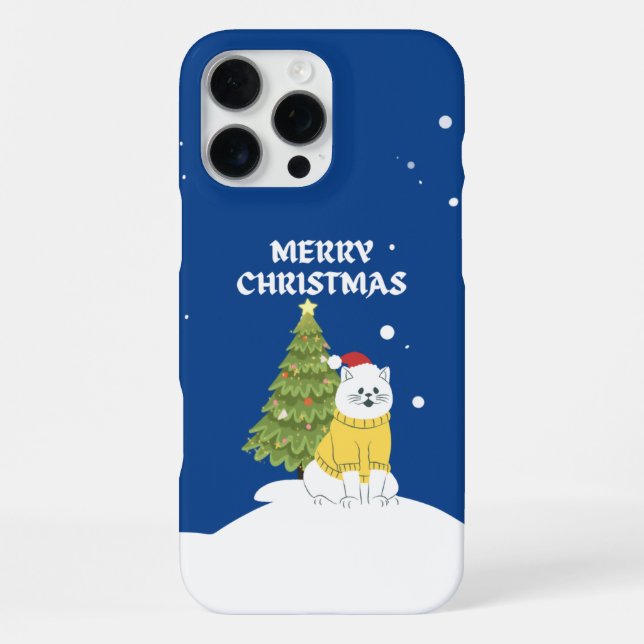 Coque iPhone Snowy Whiskers – Merry Christmas Cat (Verso)