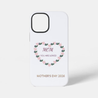 Coque iPhone 12 Mini Soin du cœur de pivoine pour maman