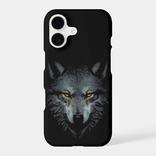 Coque iPhone Solely Wolf visage noir (Verso)