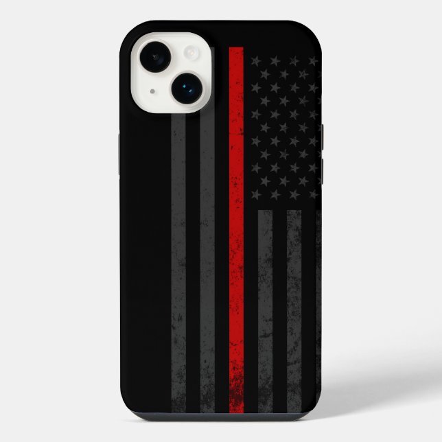 Coque iPhone Sombre et robuste | Indicateur de la ligne rouge d (Verso)