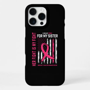 Coque iPhone 16 Pro Max Son combat est mon combat Je porte le rose Soeur C
