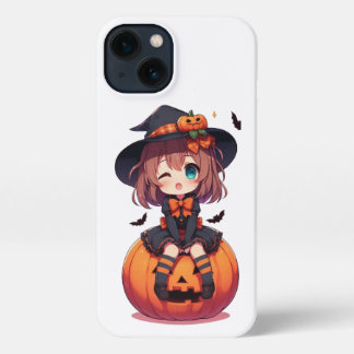 Etui iPhone 13 sorcière citrouille