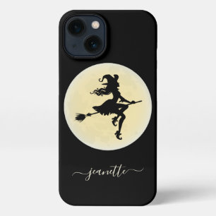 Etui iPhone 13 Sorcière sur un balai Personnalisé