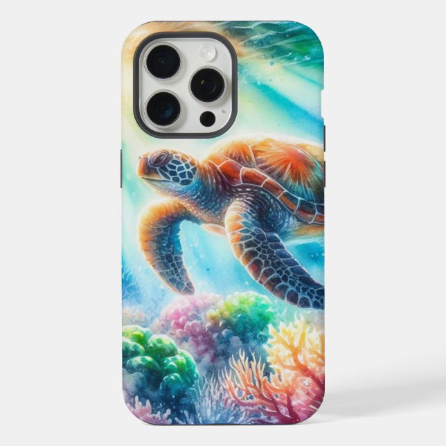 Coque iPhone Sous la tortue de mer (Verso)