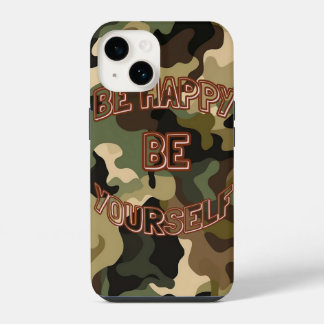 Coque Pour iPhone 14 Soyez heureux, soyez vous-même - Motivation milita