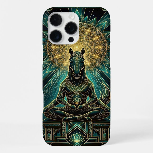 Coque iPhone Spiritual Gold Teal iPhone 16 Pro Max Case (Verso)