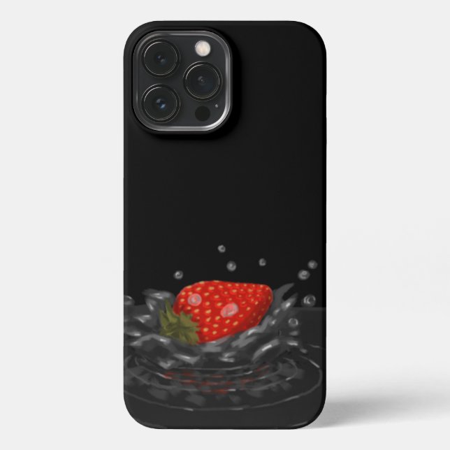 Coque iPhone Splashing strawberry (Verso)