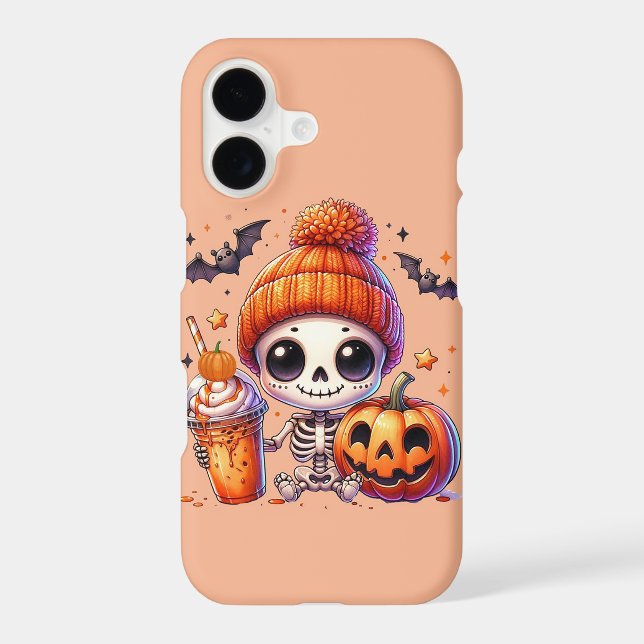 Coque iPhone Squelette citrouille épice (Verso)