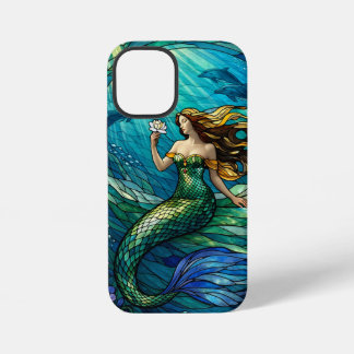 Coque iPhone 12 Mini Stained Glass Mermaid Art