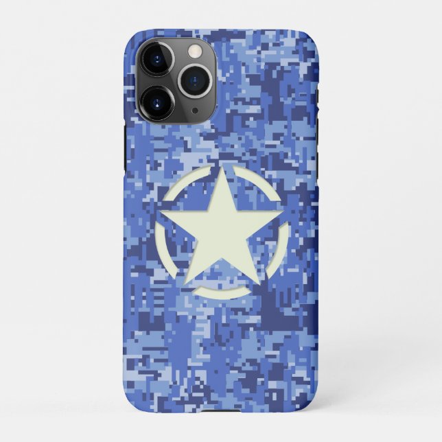 Coque iPhone Star on Navy Camo Arrière - plan (Dos)