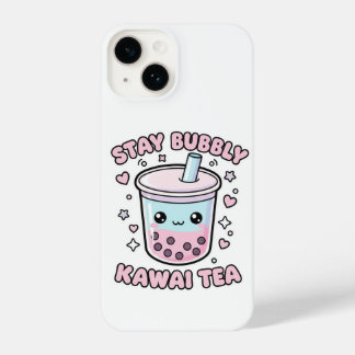 Coque Pour iPhone 14 Stay Bubbly Kawaii Tea Cute Boba Bubble Tea White