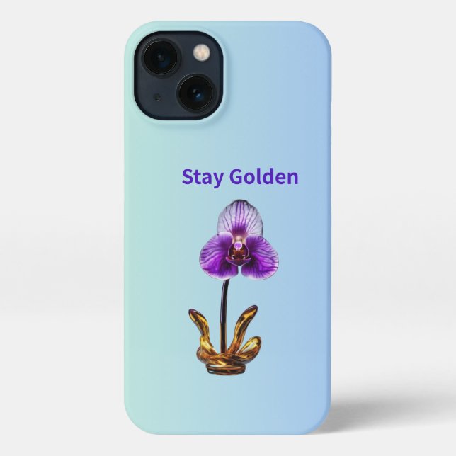 Coque iPhone Stay Golden Orchid (Verso)