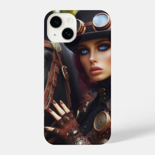 Coque Pour iPhone 14 Steampunk Victorian Lady Dark Rider