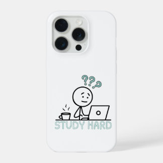 Study Hard Motivational Cartoon Stickman iPhone Ca