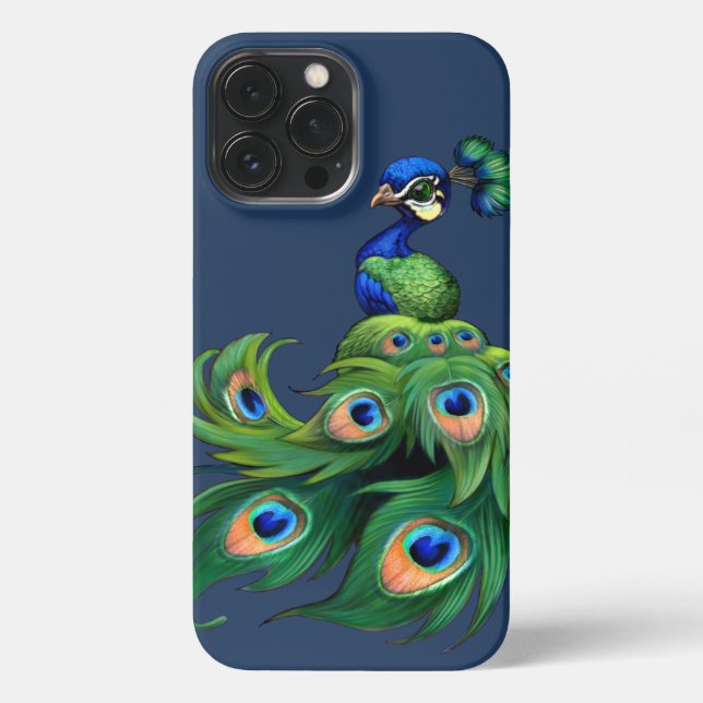 Coque iPhone Style bleu Peacock (Verso)