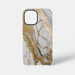 Coque iPhone 12 Mini Styliste moderne Cracked Gold White
