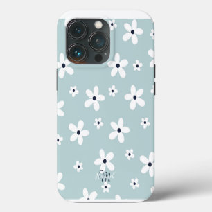 Etui iPhone 13 Pro Summer Boho Blue White Daisy Flowers