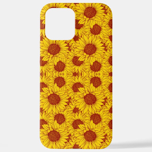 Coque iPhone Sunflower Pattern – Bright Yellow Floral Aesthetic (Verso)