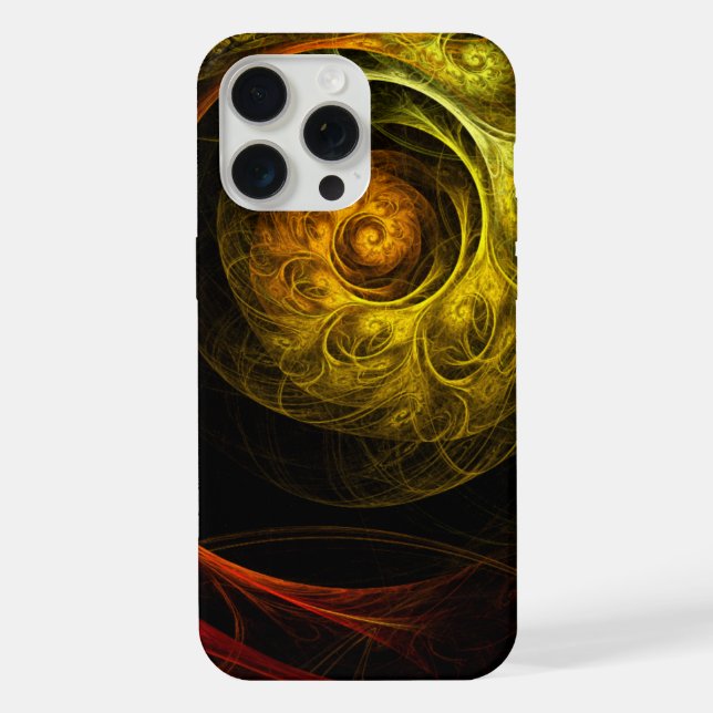 Coque iPhone Sunrise Floral Red Abstrait Art (Verso)