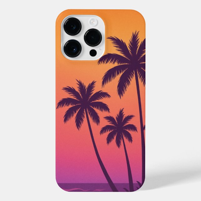 Coque iPhone Sunset Palm Trees Phone Case – Yellow Sky Tropical (Verso)
