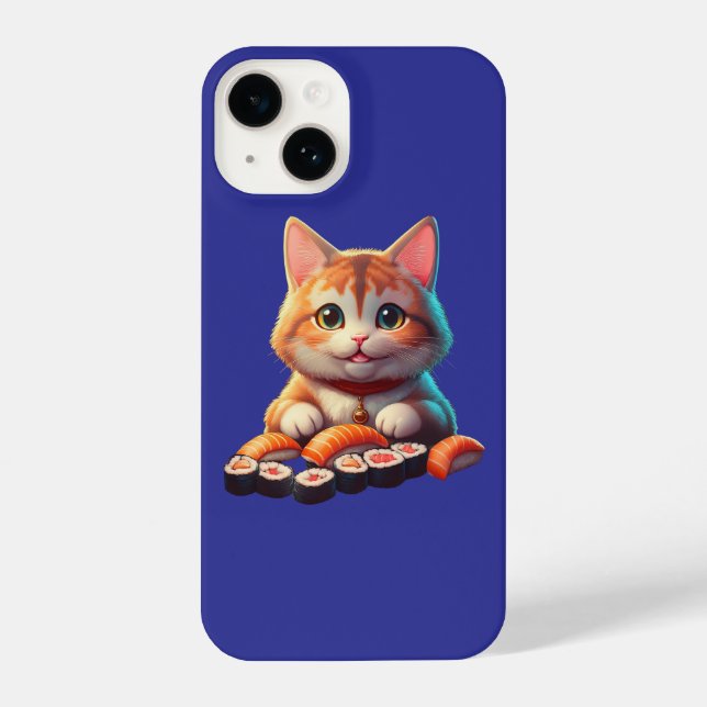 Coque iPhone Sushi Cat iPhone 14 Coque (Verso)