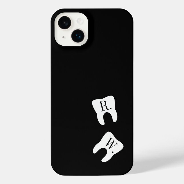 Coque iPhone Symbole dentaire des dents paraphé personnalisé (Verso)